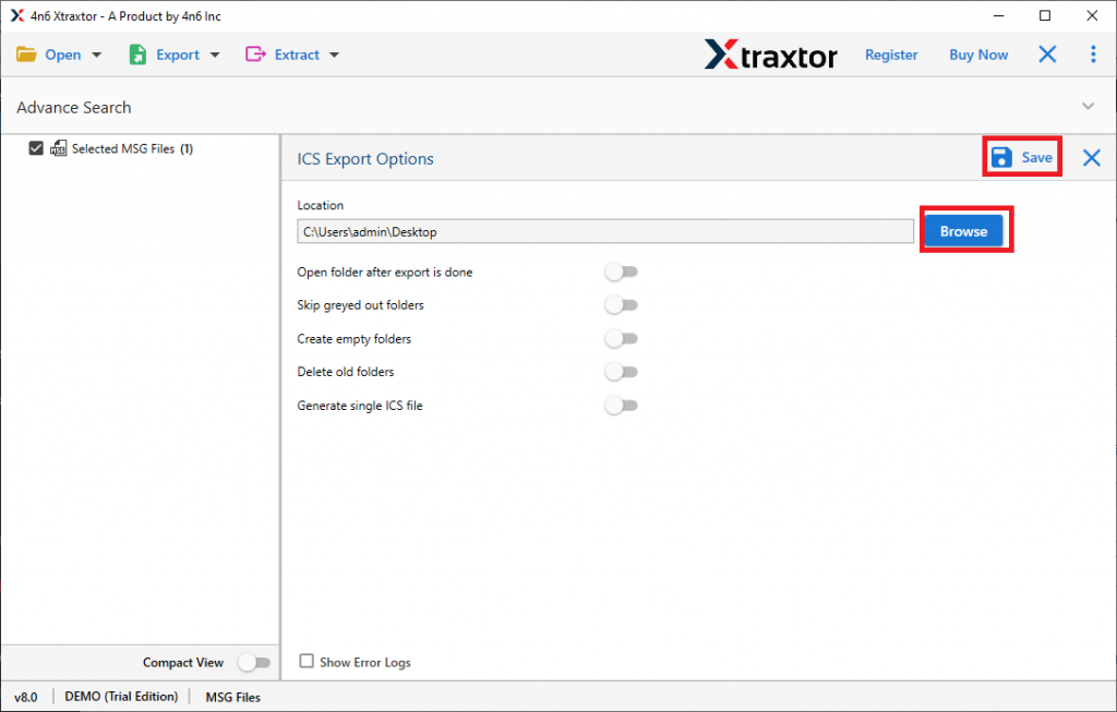 msg to ics conversion