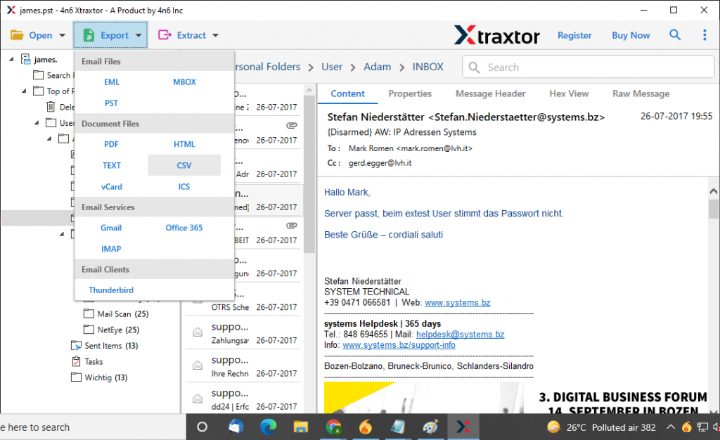convertir ost en csv