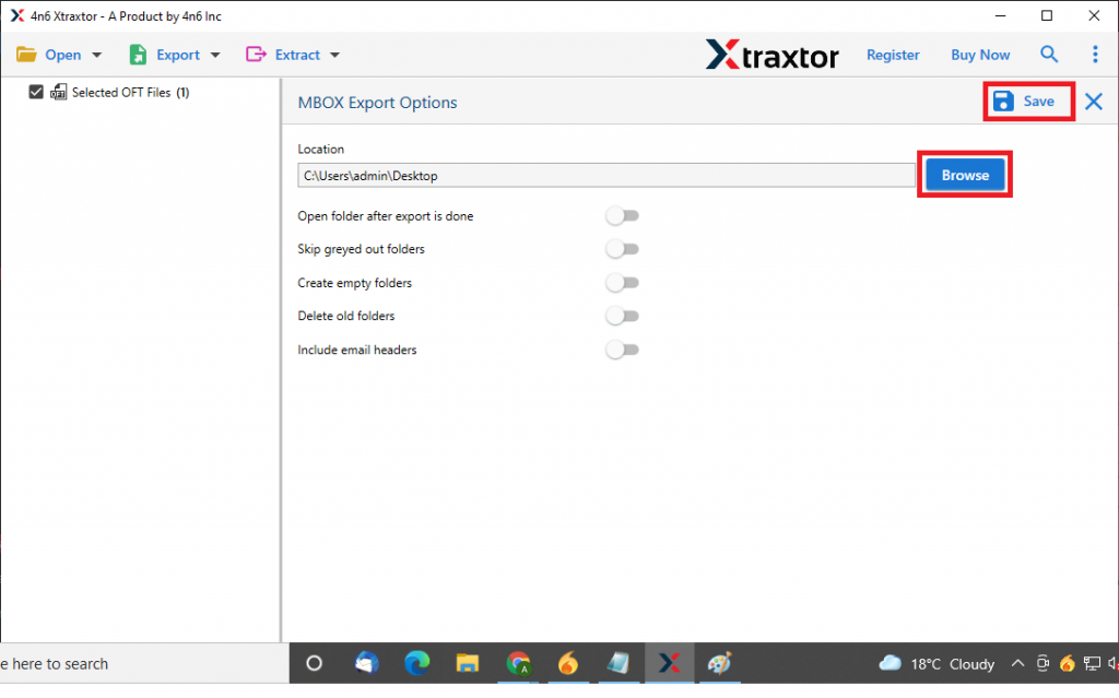 oft to mbox conversion