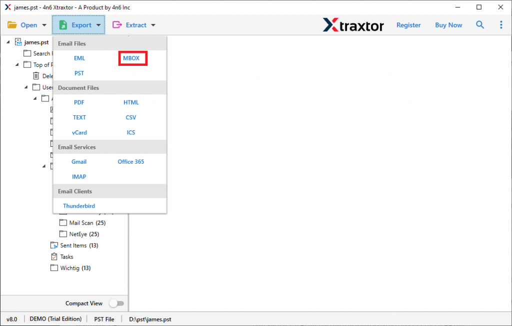 export olm to mbox