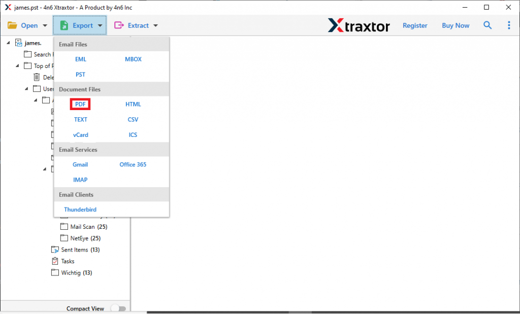 exportar olm para pdf