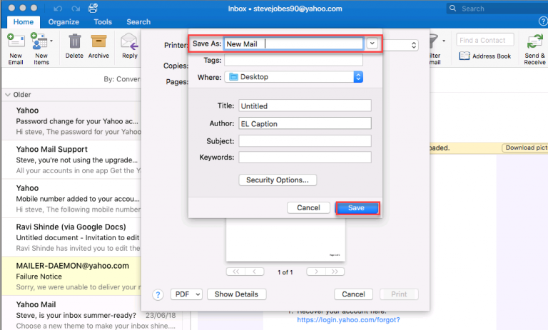 exportar olm para pdf