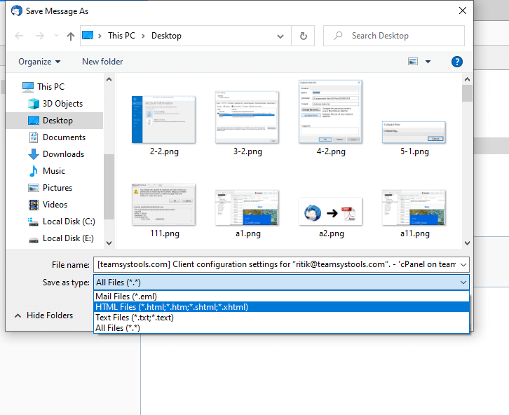 export thunderbird email to html with attachments