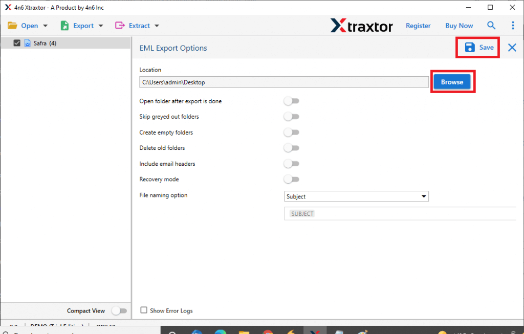 save Google Takeout emails as eml format