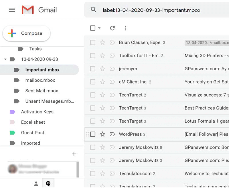  Google Takeout to new Gmail