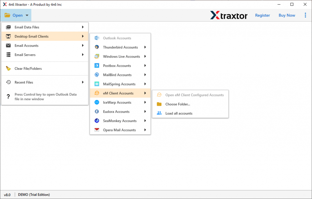 convert em Client emails to csv