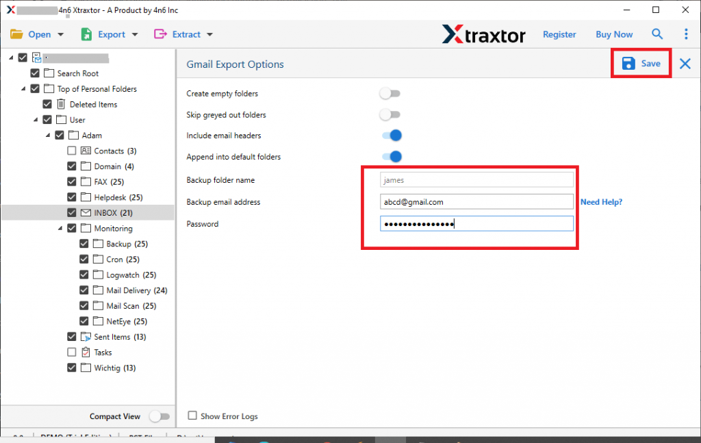 export IceWarp to Gmail