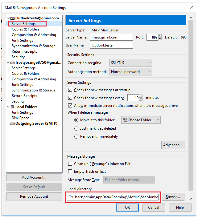 Convert SeaMonkey to PST