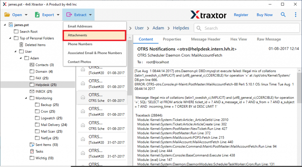 Extract Attachments From OLM 