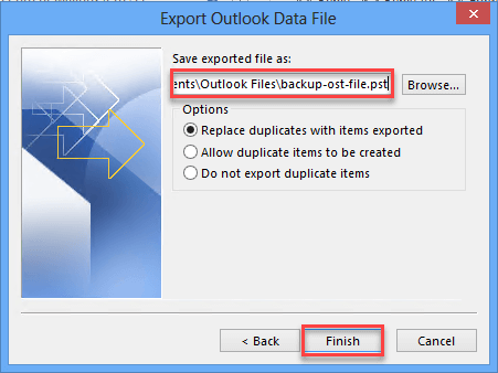 Backup Outlook OST to PST