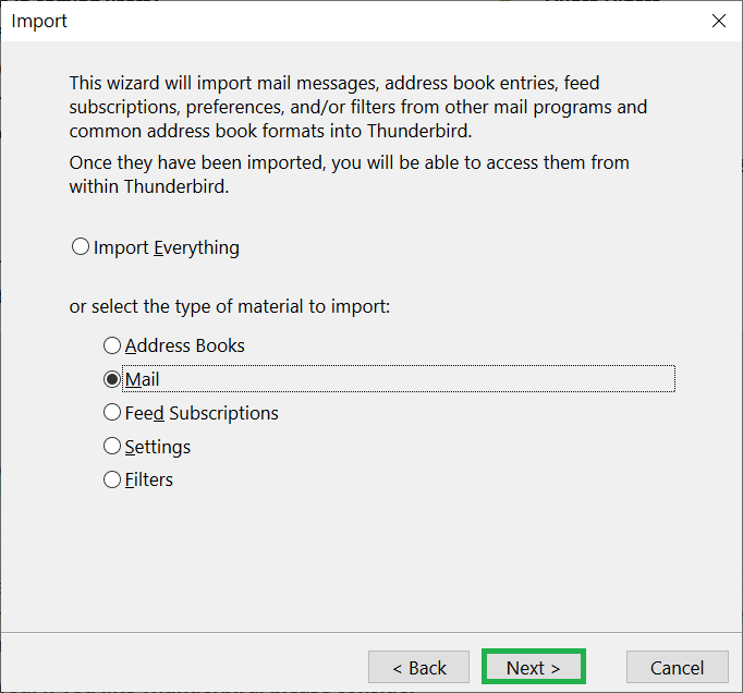 Transfer PST to Thunderbird