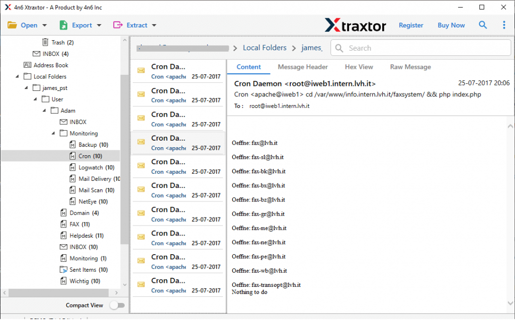 export Kerio mailbox to PST