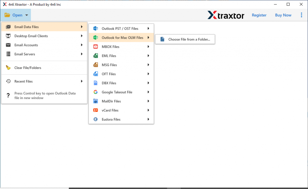 Open OLM file into Yahoo