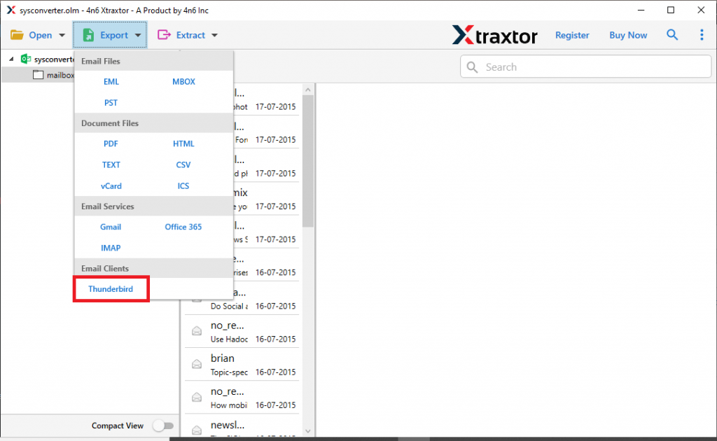 Open Multiple OLM files in Thunderbird