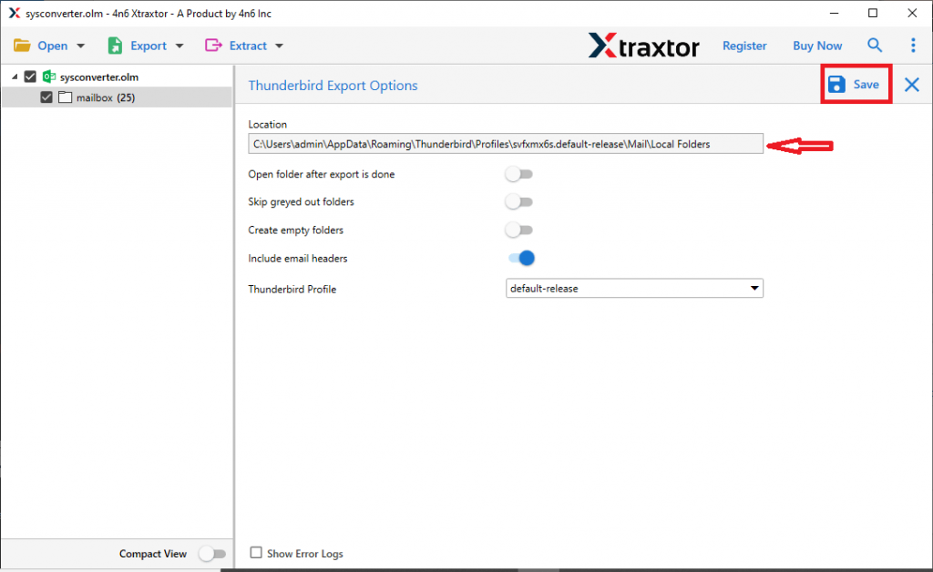 import OLM to Thunderbird