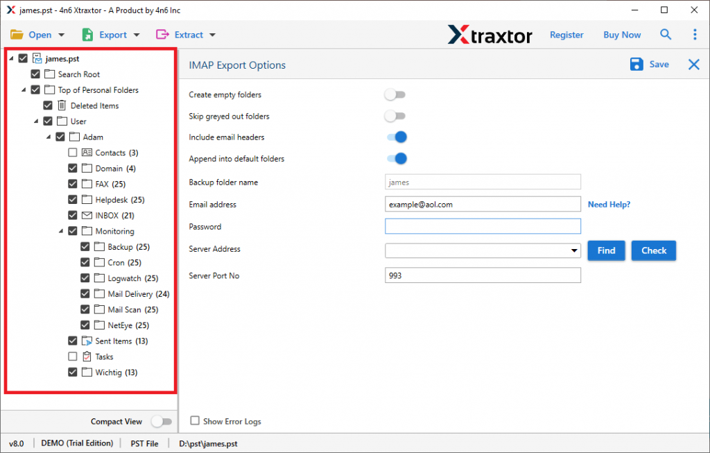 Import PST to Yandex Mail