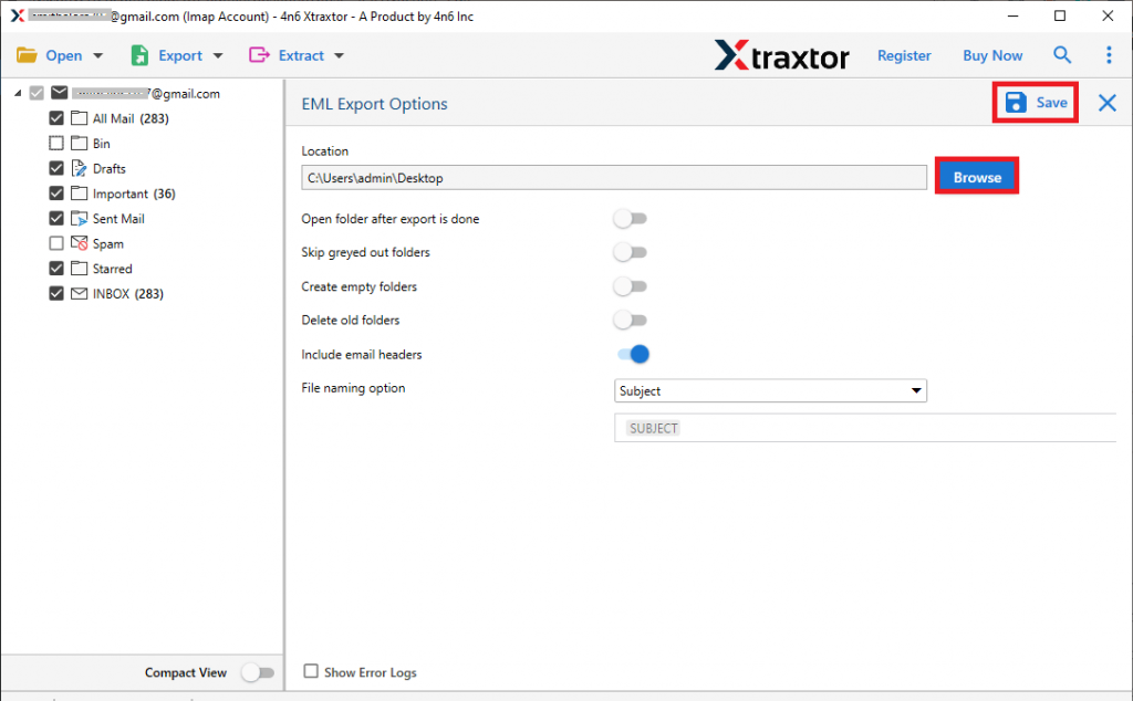 EML로 Gmail 이메일 다운로드
