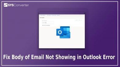 Body of Email Not Showing in Outlook