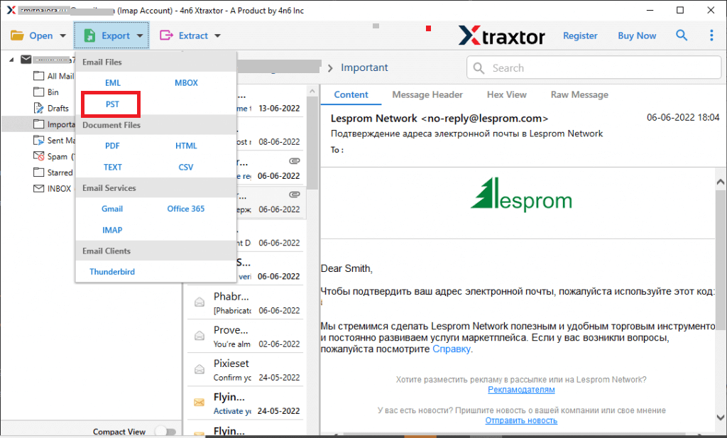 Exporter Yahoo Mail vers PST