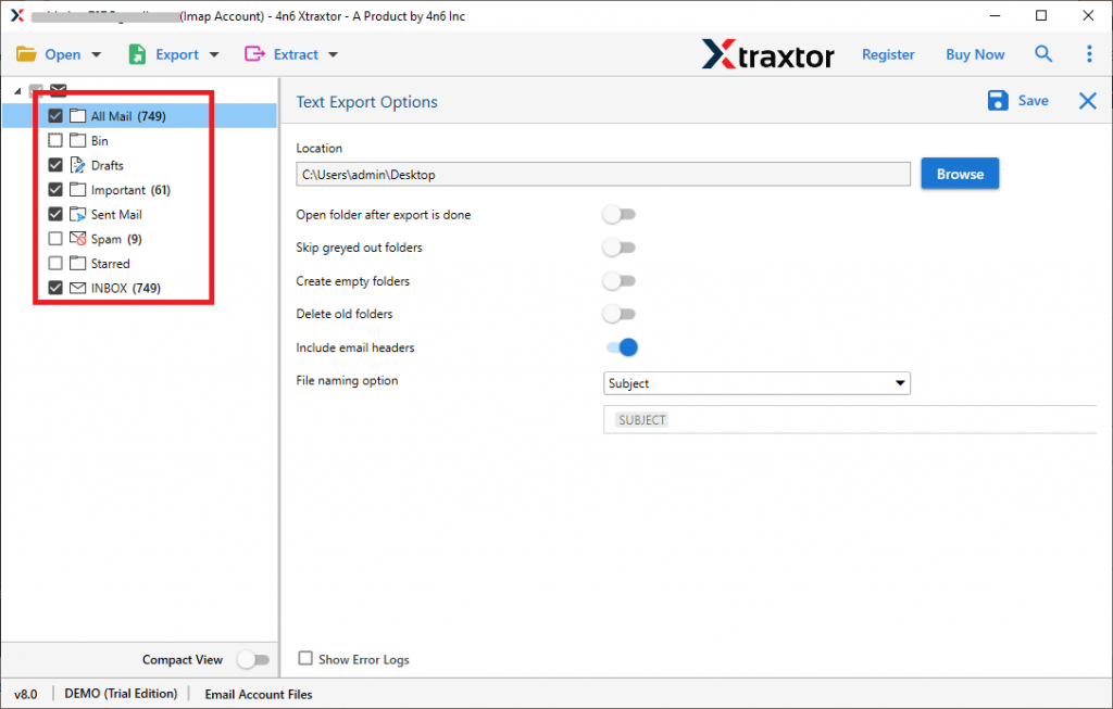 Export Yahoo Emails to TXT