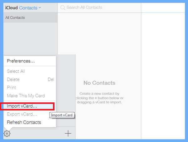Import Gmail Contacts to iCloud
