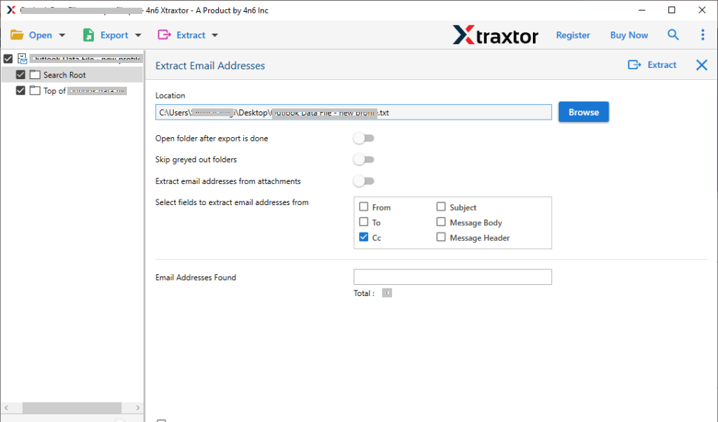 Extract email addresses from Zoho Mail