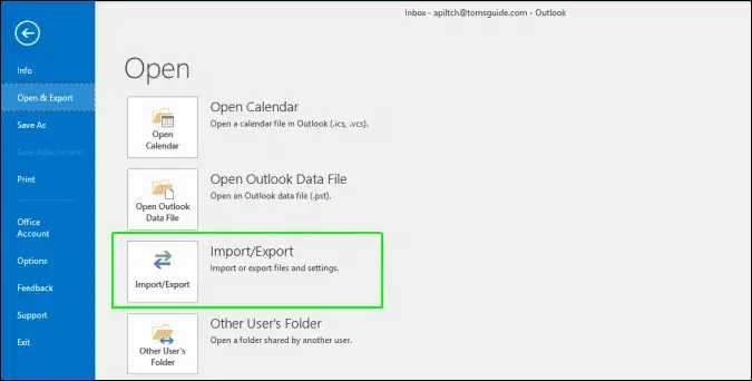 Select Import/Export Tool
