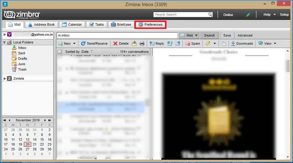 Export Zimbra Emails