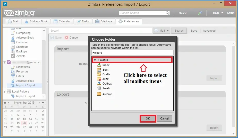 Select the Email Folder