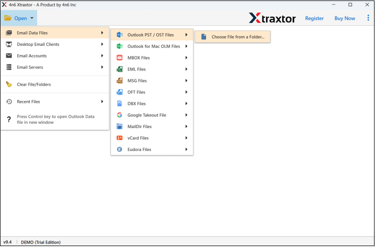 Add the PST file that you want to import