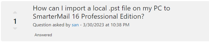 Import PST Emails to SmarterMail